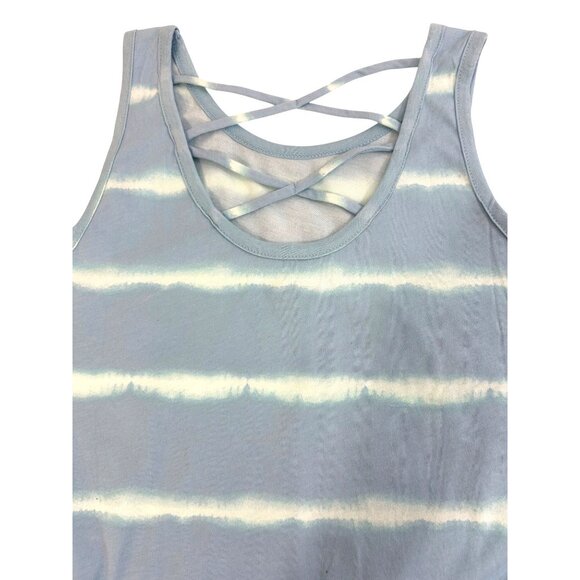 Old Navy Girls Maxi Dress XL 14-16 Blue White Tie Dye Striped Sleeveless Summer - Picture 6 of 11